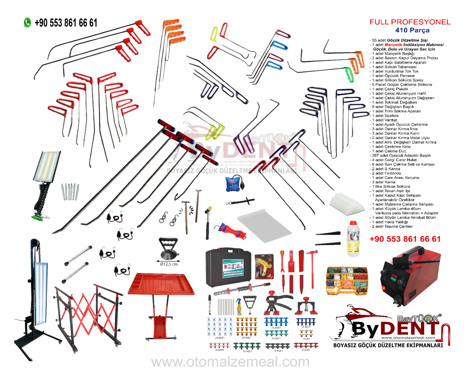 410 Parça Boyasız Göçük Onarım Ekipmanı Pdr Tools